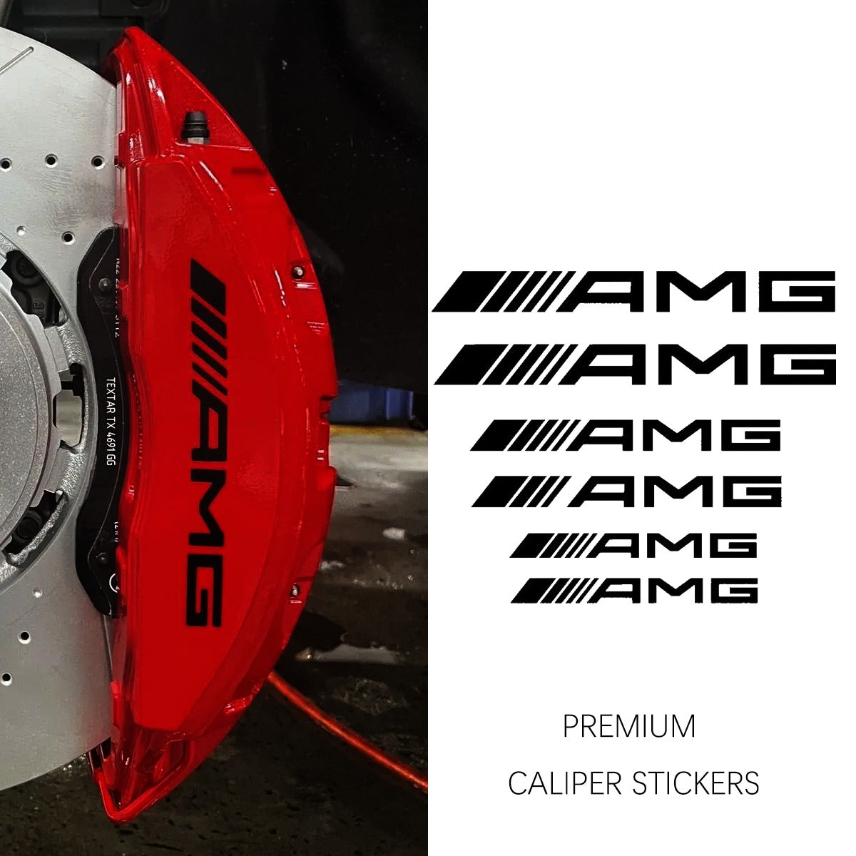 AMG Style Logo Sticker Decal Set Black Vinyl Car Window Body 6pc