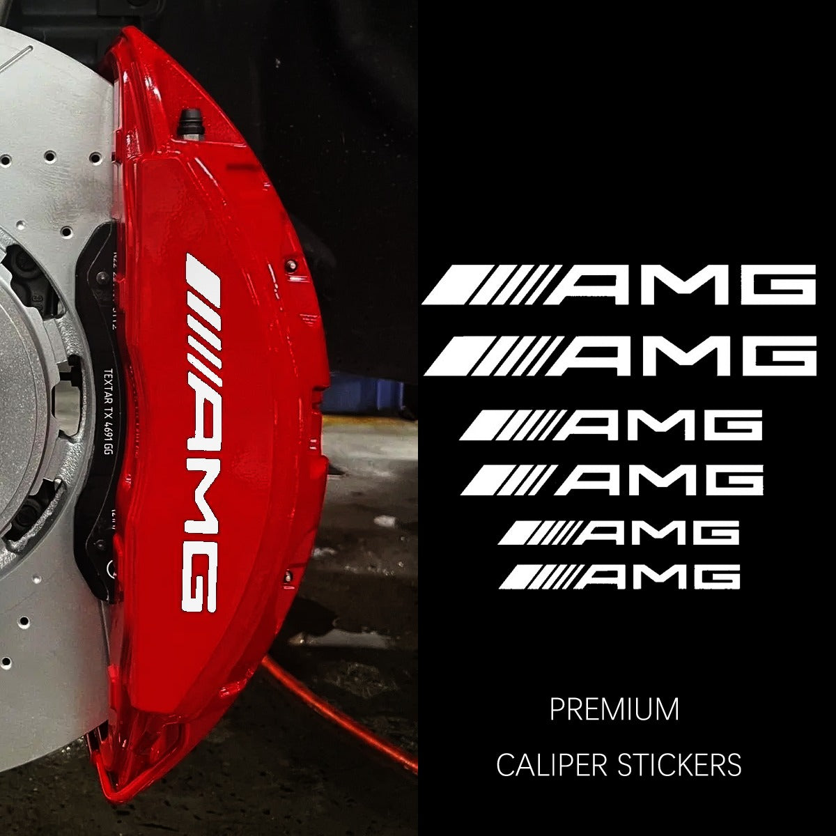 AMG Style Logo Sticker Decal Set WHITE Vinyl Car Window Body 6pc