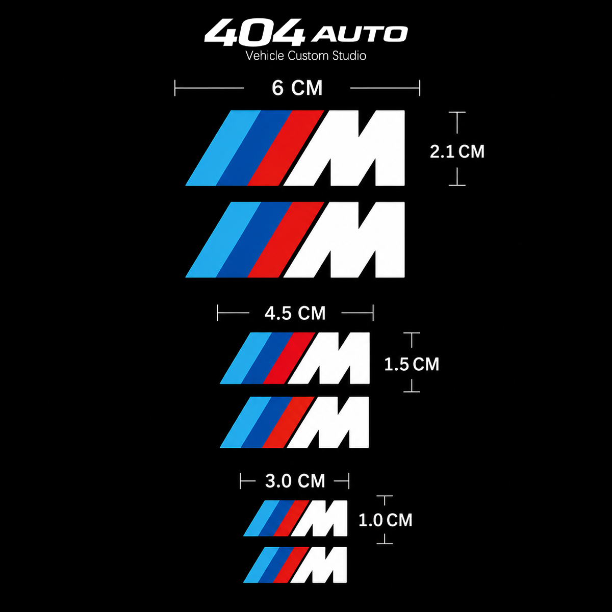 BMW M Performance Brake Caliper Stickers Decals white Set Vinyl Waterproof 6 Sizes