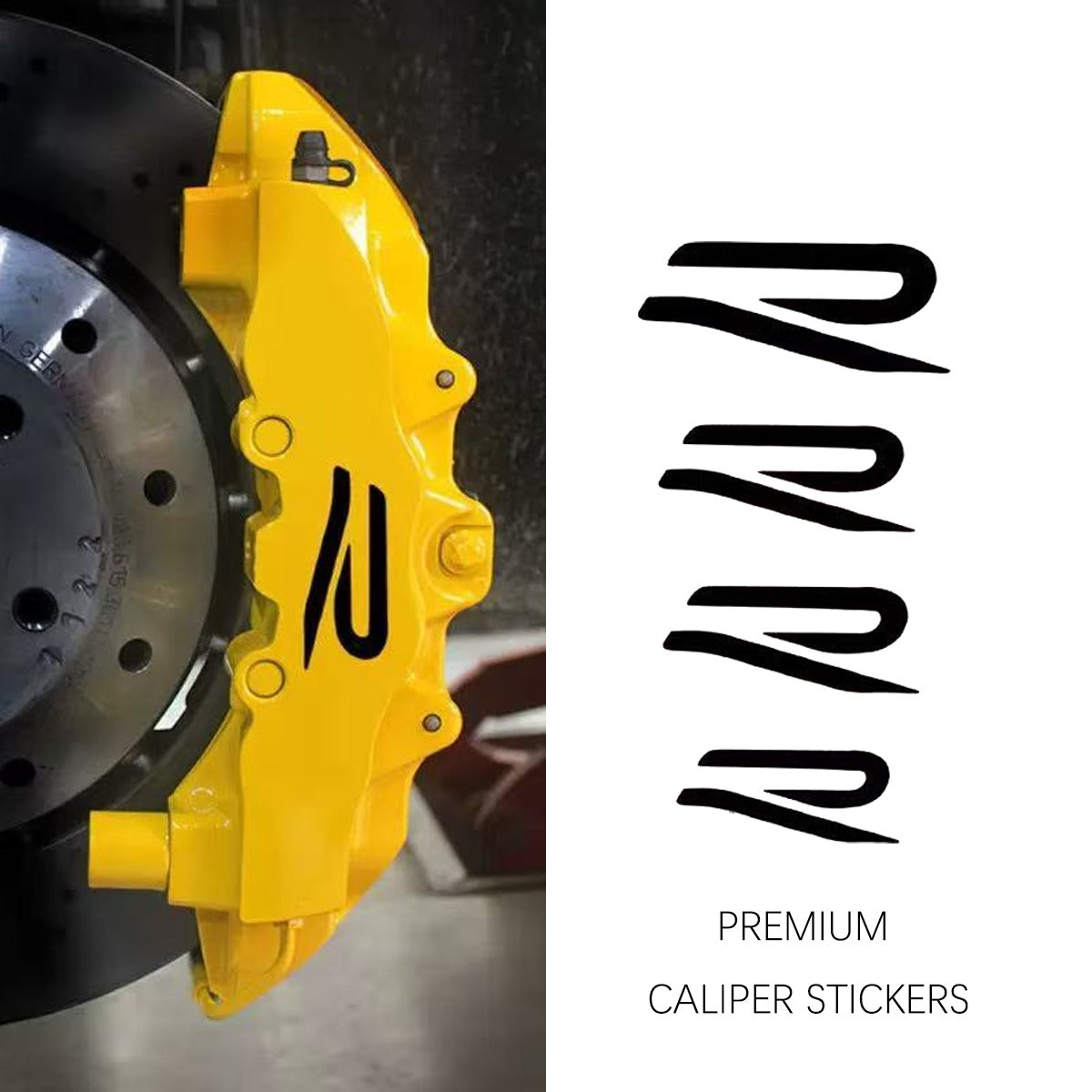 Brake Caliper R Logo Vinyl Stickers Decals Heat Resistant Waterproof Black