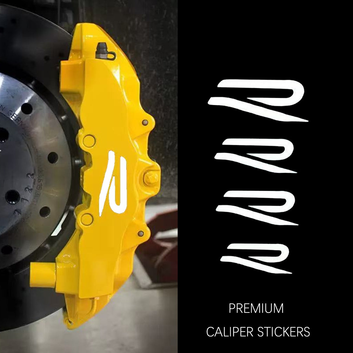 Brake Caliper R Logo Vinyl Stickers Decals Heat Resistant Waterproof White
