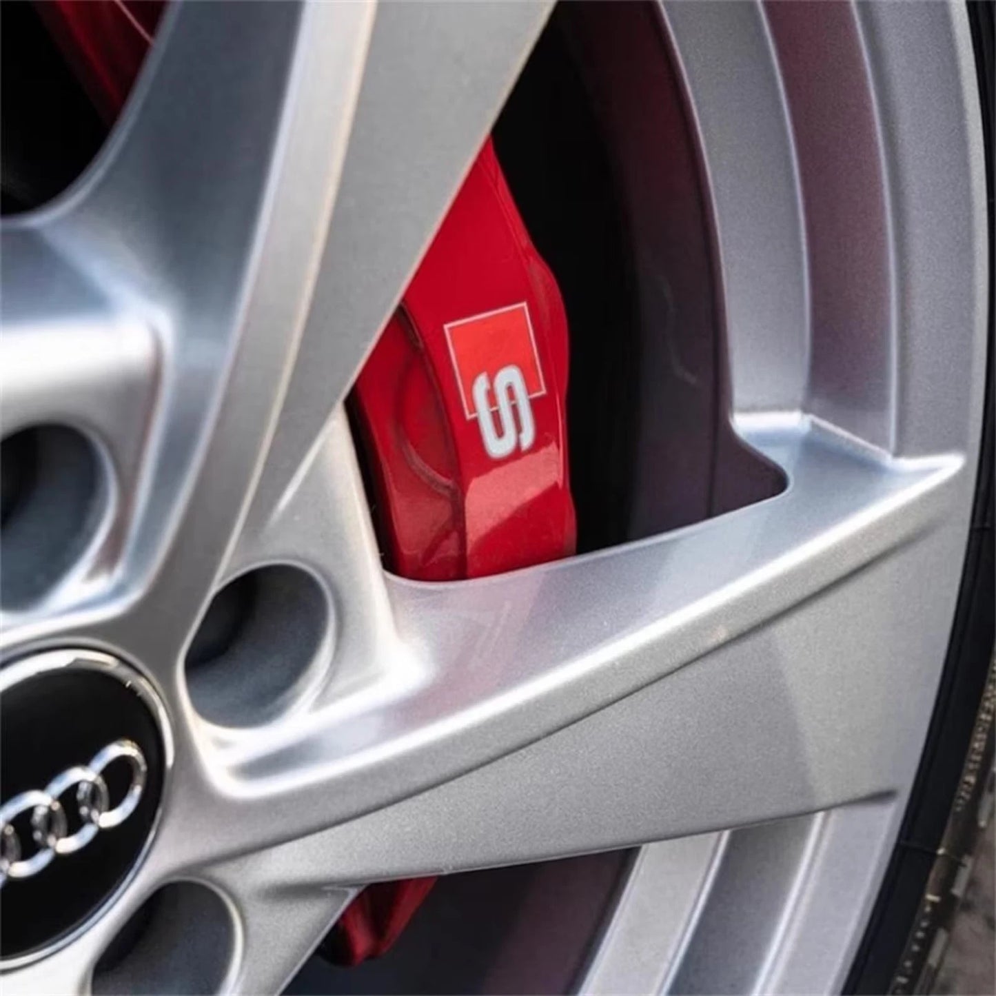 Audi S Brake Caliper Stickers Decals Red White Vinyl Set 6 Sizes Heat Resistant