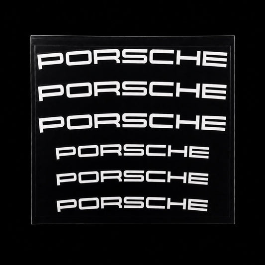 Premium Porsche Brake Caliper Decals x 6 WHITE