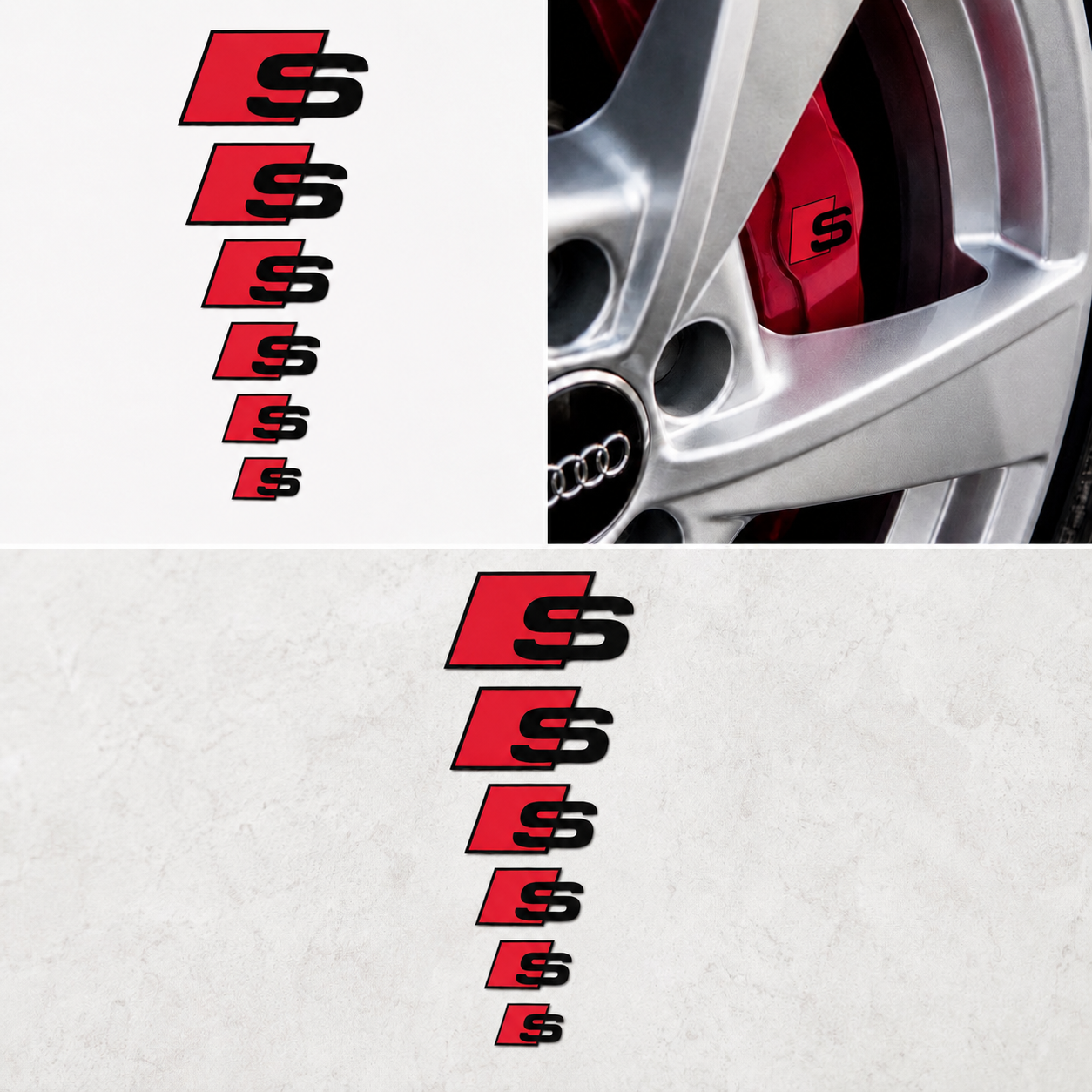 Audi S Line Brake Caliper Vinyl Stickers Pack Of 6 Heat Resistant - Black