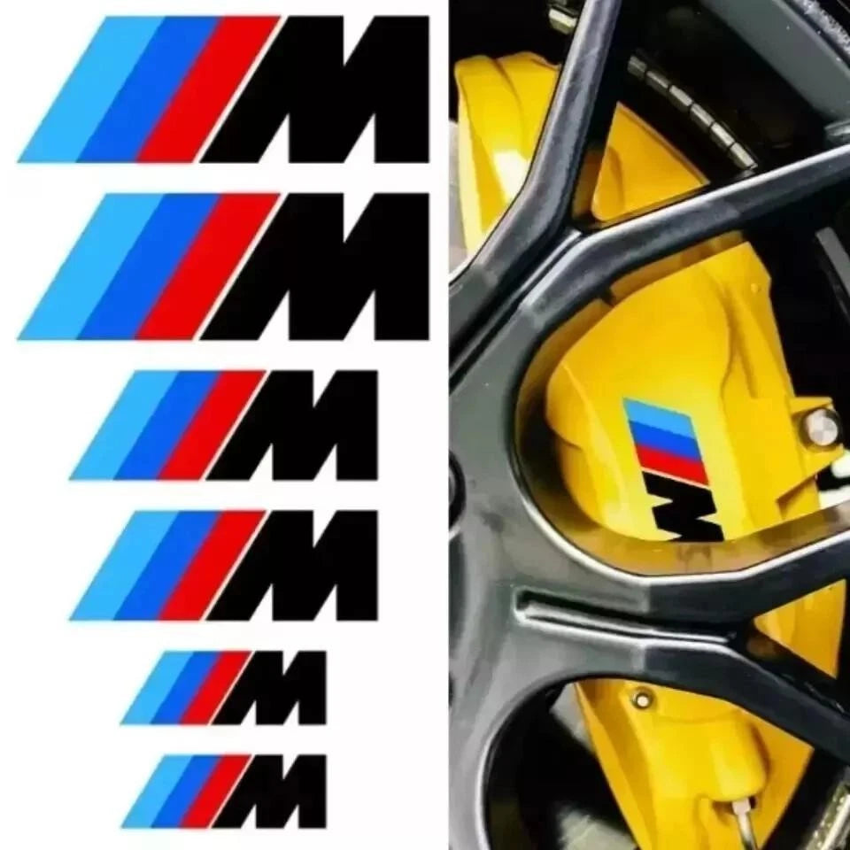 BMW M Performance Brake Caliper Stickers Decals  Black Set Vinyl Waterproof 6 Sizes